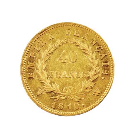 Pi&egrave;ce d`or de 40 francs de 1810. Or 2.6 - photo 2