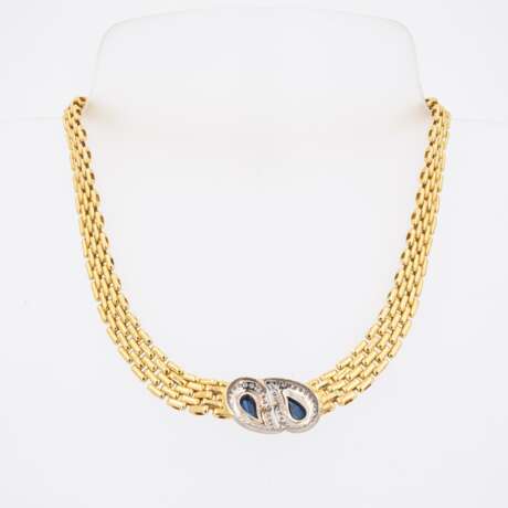 Sapphire-Diamond-Set: Necklace, Bracelet, Ring and Ear Studs - фото 2