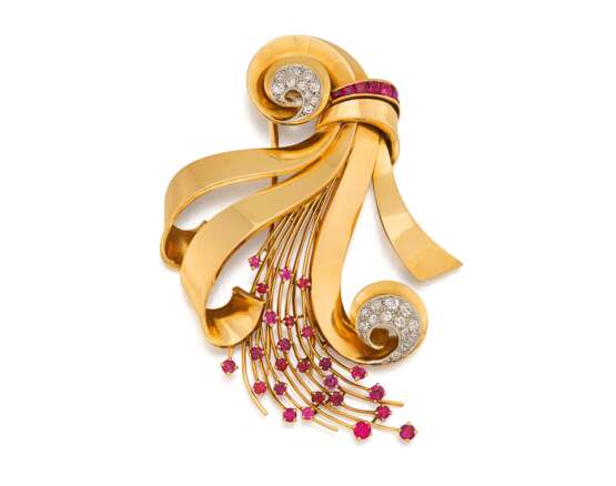 Ruby-Diamond-Brooch - Foto 1