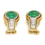 Emerald-Diamond-Ear Clip-Ons - photo 1