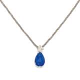 Sapphire-Diamond-Pendant Necklace - Foto 1