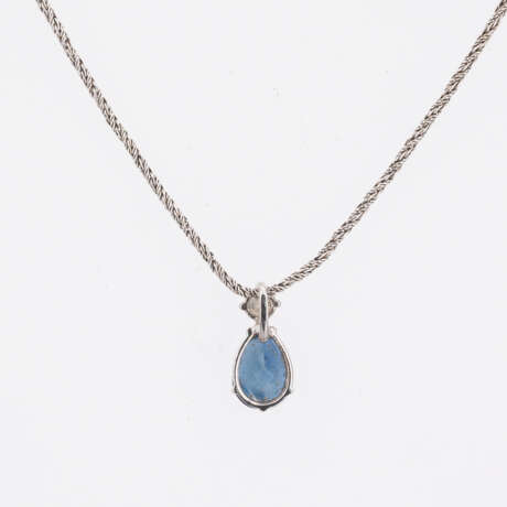 Sapphire-Diamond-Pendant Necklace - фото 2