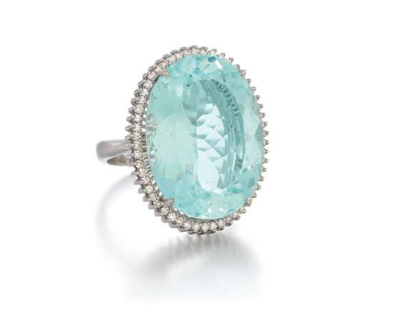 Aquamarine-Diamond-Ring - Foto 1