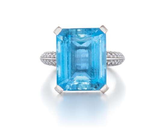 Aquamarine-Diamond-Ring - Foto 1