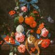 Cornelis de Heem. Still Life with Oranges, Roses and Flowers on a Stone Ledge with Berries in a Wanli Bowl, a Peeled Lemon, Cherries and Gooseberries - Auktionsarchiv