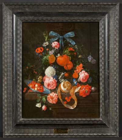 Cornelis de Heem. Still Life with Oranges, Roses and Flowers on a Stone Ledge with Berries in a Wanli Bowl, a Peeled Lemon, Cherries and Gooseberries - photo 2
