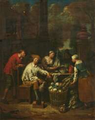 Jan Baptist Lambrechts. Market Stall with Vegetable Sellers