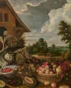 Гоммарт ван дер Грахт. Gommaert van der Gracht. Large Still Life with Fruits and Vegetables in Front of a Farmhouse