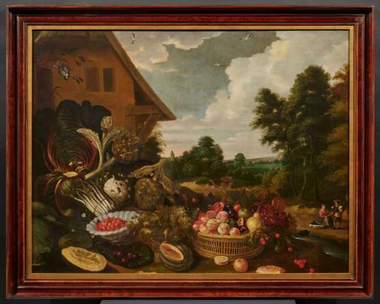 Gommaert van der Gracht. Large Still Life with Fruits and Vegetables in Front of a Farmhouse - Foto 2