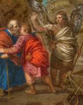 Flemish School. The Young Tobias Says Goodbye to his Family