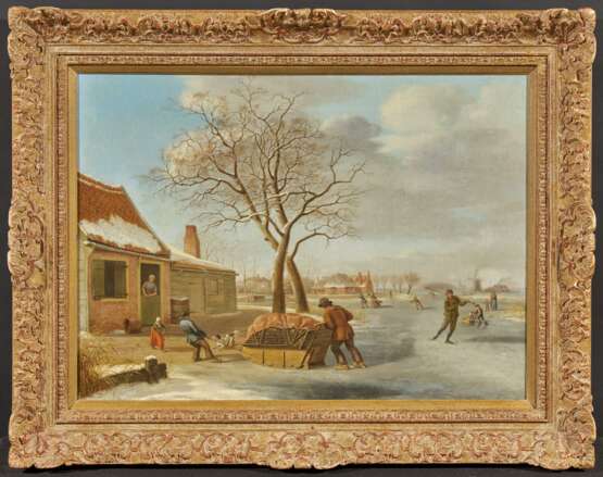Johannes Janson. Dutch Winter Landscape with People on Ice - Foto 2