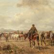 Ludwig Hartmann. Countrymen with a Herd of Horses at the Ford - Аукционные цены