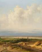 Андреас Схелфхаут. Andreas Schelfhout. Wide Dutch Landscape near Haarlem