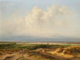 Andreas Schelfhout. Wide Dutch Landscape near Haarlem