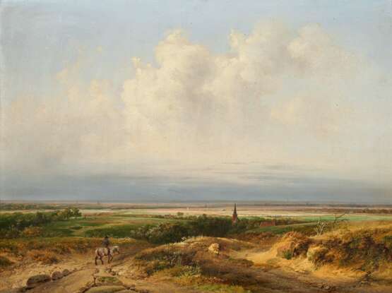 Andreas Schelfhout. Wide Dutch Landscape near Haarlem - Foto 1