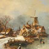 Johannes Bartholomäus Duntze. Dutch Village on the Frozen River - фото 1