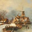 Johannes Bartholomäus Duntze. Dutch Village on the Frozen River - Prix ​​des enchères