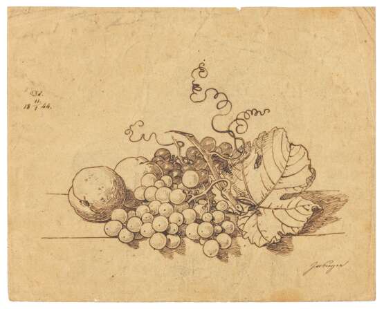 Johann Wilhelm Preyer. Still Life with Grapes and Peaches - photo 2
