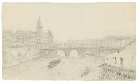Nicolas Marie Joseph Chapuy. View over the Seine in Paris to Conciergerie and Pont au Change - Foto 1
