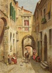 Jacques Francois Carabain. Italian Alleys in Taggia in Liguria