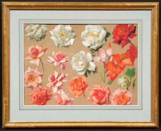 Leon Wyczólkowski. Four Pastels with Rose Petals, resp. one with Rose, Grain, Carnations and Cress - Foto 6