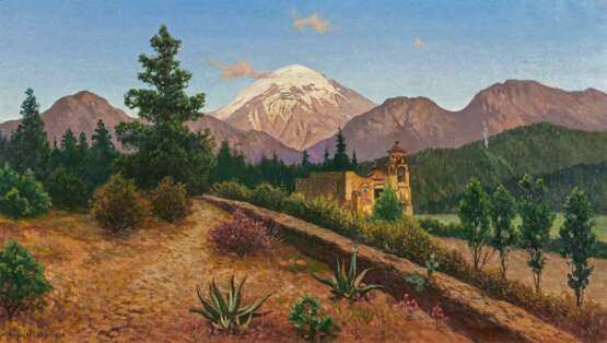 August Lohr. Mountain Landscape in Mexico with Popocatepetl - Foto 1