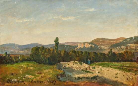 Henri Joseph Harpignies. Landscape near Crémieu - Foto 1