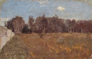Gustav Kampmann. Fields and Birch Trees on the Outskirts