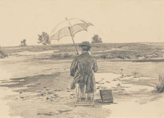 French School. The Outdoor Painter under the Parasol - photo 1