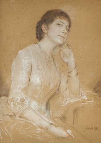 Franz Seraph von Lenbach. Portrait of a Distinguished Young Lady in an Elegant Dress - Foto 1
