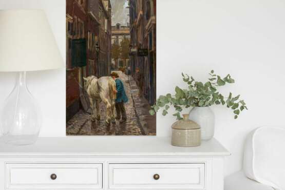 Friedrich Kallmorgen. White Horse in an Amsterdam Alley - Foto 4