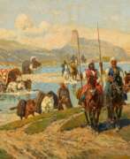 Franz Roubaud. Franz Roubaud. Circassian Riders at the Ford