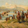 Franz Roubaud. Circassian Riders at the Ford - Auction prices