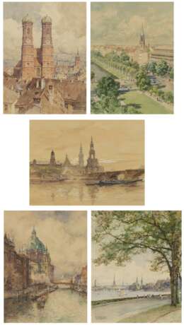 Edward Harrison Compton. 14 Watercolours with Cityscapes - Foto 1