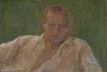 Carl Bantzer. Study of a Hessian Farmer in a White Shirt