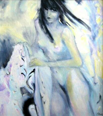 "Отражение" Canvas Oil Nude art Russia 2000 - photo 1