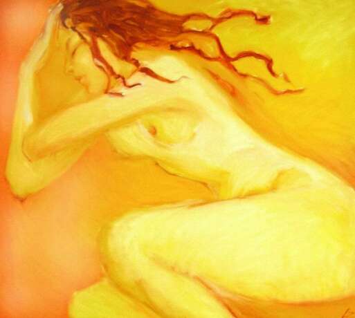 "Жар" Canvas Oil Nude art Russia 2000 - photo 1