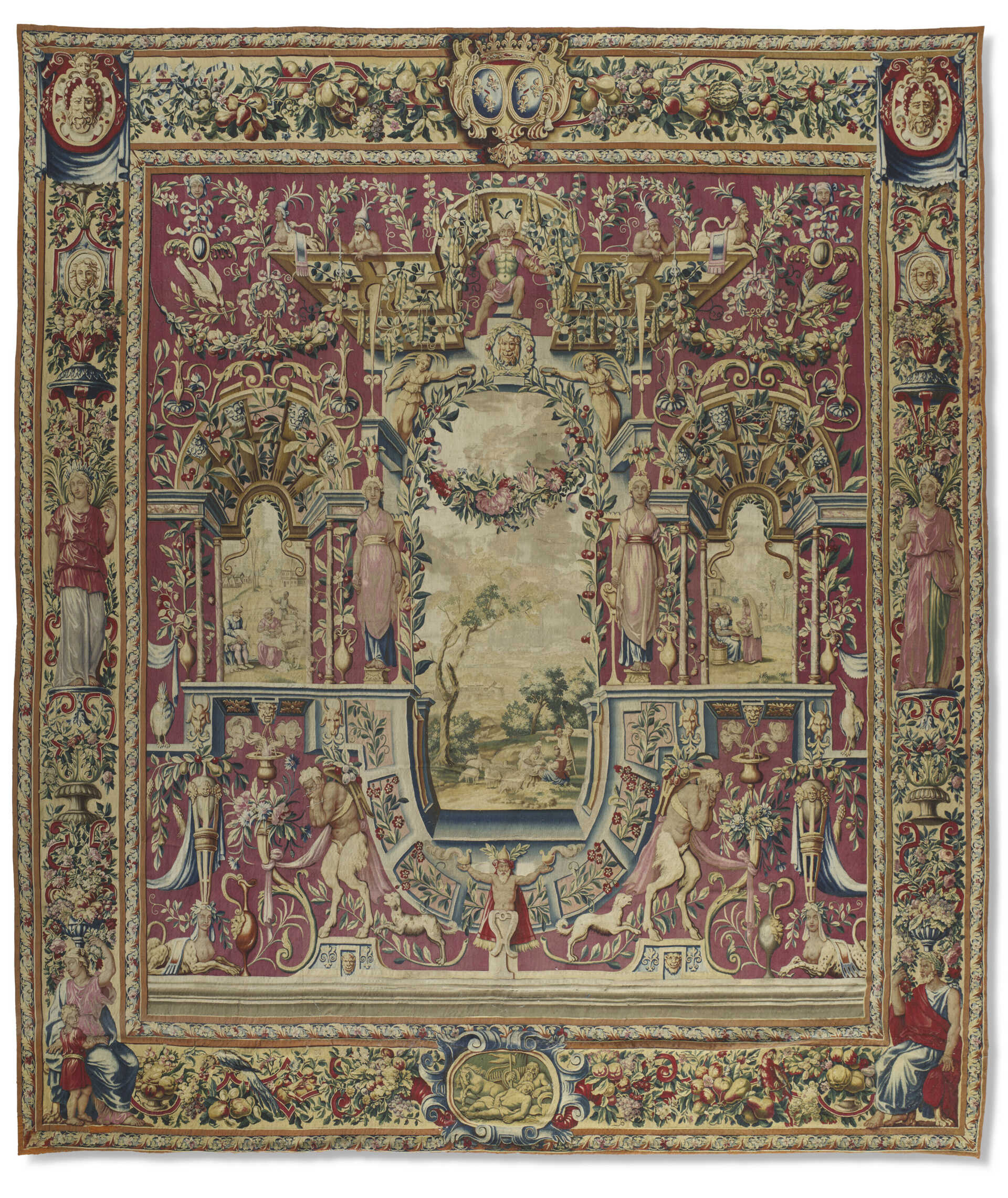 TAPISSERIE ROYALE D&#39;EPOQUE LOUIS XIV