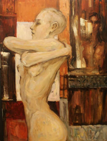 "Черное зеркало" Canvas Oil Nude art Russia 2014 - photo 1
