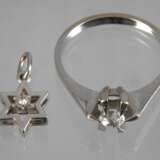 Ring und Anhänger mit Diamant - фото 1