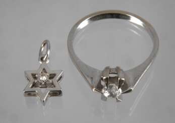 Ring und Anhänger mit Diamant