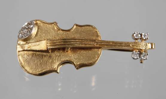 Violinenbrosche mit Diamanten - photo 1