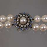 Perlenkette mit Brillantschließe - Foto 2