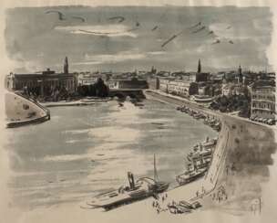 Fritz Zalisz, Zeichnung Stadthafen
