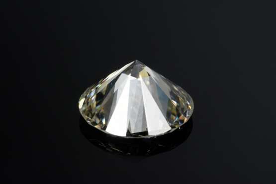 Weißgold 585 Diamant Solitär Ring (ca. 4.70ct, SI1/TC/M) mit 2 seitlichen Brillanten (0.14ct, SI/TCR und 0.14ct, VSI/TCR), Gesamtgewicht 14g, Gr. 58, GIA Report von Oktober 2023 liegt vor, Stein z.Zt. ausgefasst - фото 8