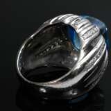 Prächtiger Weißgold 585 Ring mit blauem Edeltopas und Brillanten (zus. ca. 0.80ct/SI/W), 15g, L. 53 - Foto 4