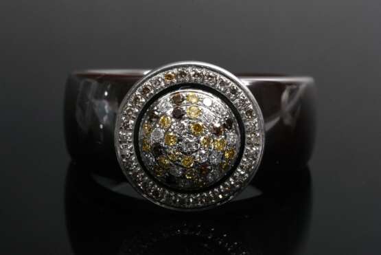 Ehinger Schwartz Kollektion Charlotte Edelstahl und Silber Ring mit Brillanten und weißen Saphiren, 14g, Gr. 64 - Foto 3