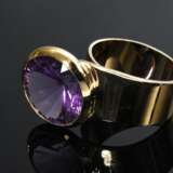 Moderner Roségold 750 Ring mit großem Amethyst (Ø 15mm) in offener Spiralringschiene, 13,5g, Gr. 60 - photo 2