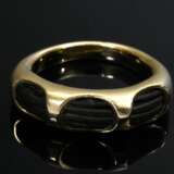 Massiver Gelbgold 750 Ring mit eingearbeitetem Elefantenhaar, 7,5g, Gr. 54 - photo 3