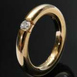 Gelbgold 750 Ring mit Brillant (ca. 0.17ct/SI/W), polierte Oberfläche, 11g, Gr. 55 - Foto 1